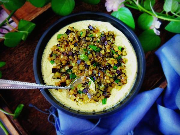 茄子雞蛋羹的做法-咸鮮味蒸菜譜