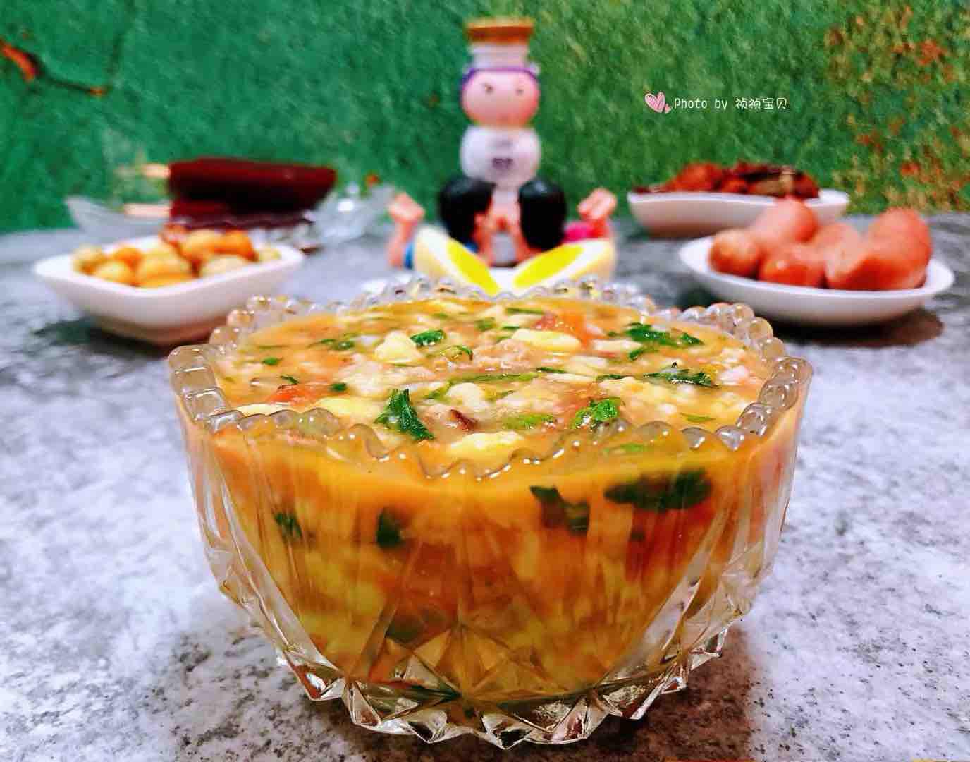 西紅柿香菇芹菜葉豬肉疙瘩湯的做法-家常味煮菜譜