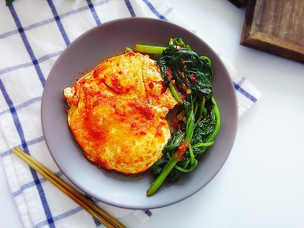 蔬菜煎蛋的做法-咸鮮味煎菜譜