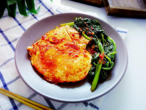 蔬菜煎蛋的做法-咸鮮味煎菜譜