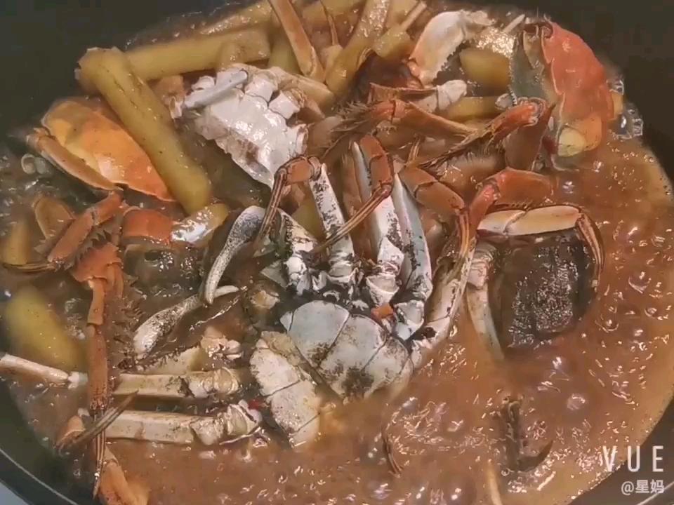 土豆燉河蟹的做法-麻辣味燒菜譜