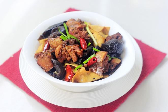 豆皮木耳燒雞的做法-咸鮮味燒菜譜