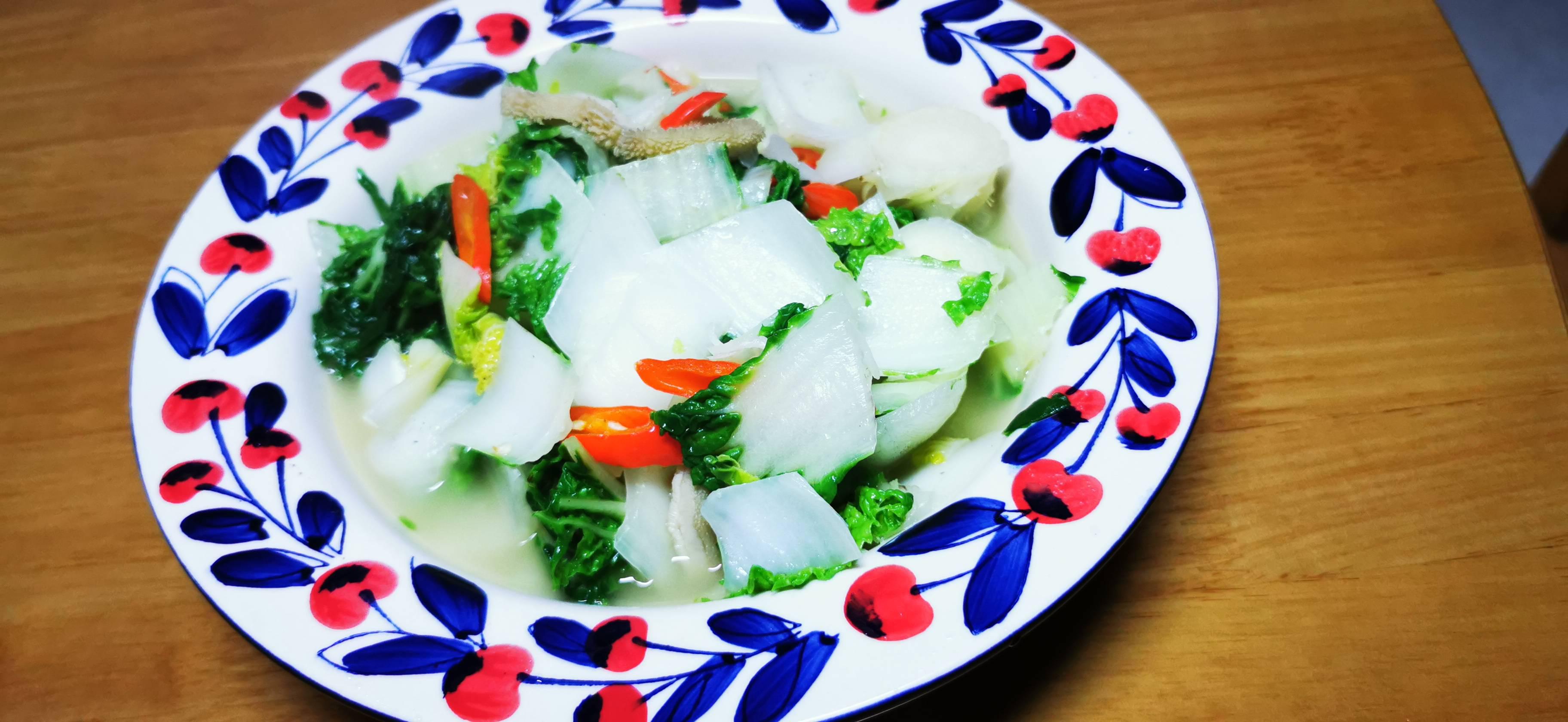 牛肚炒奶油白菜的做法-家常味炒菜譜