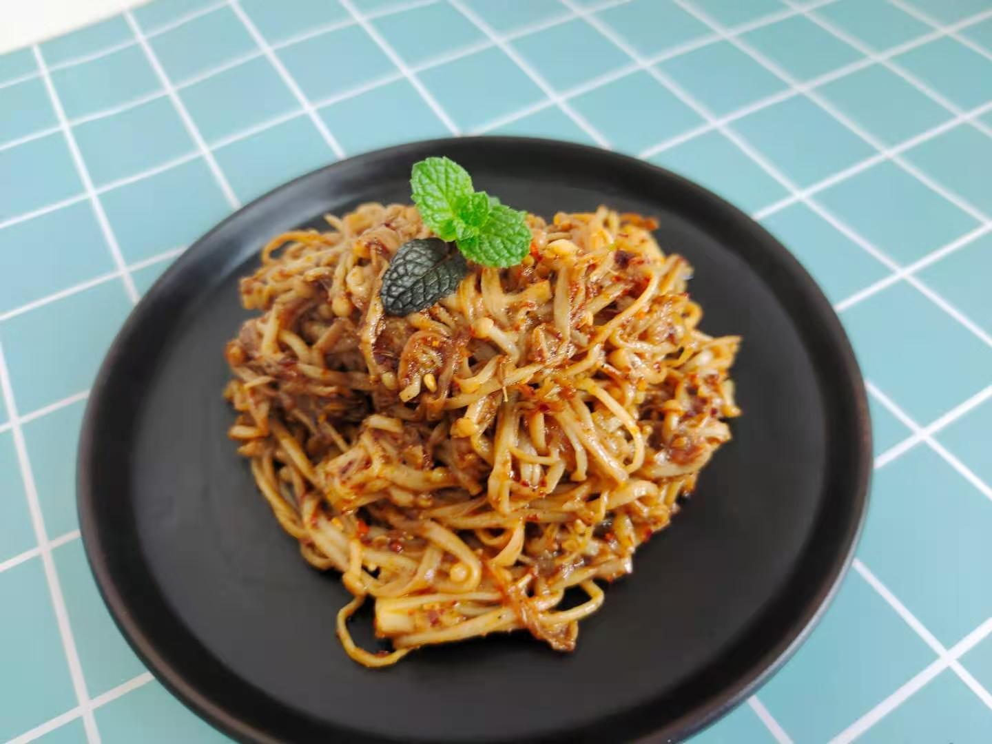 干香燒烤金針菇的做法-家常味烤菜譜