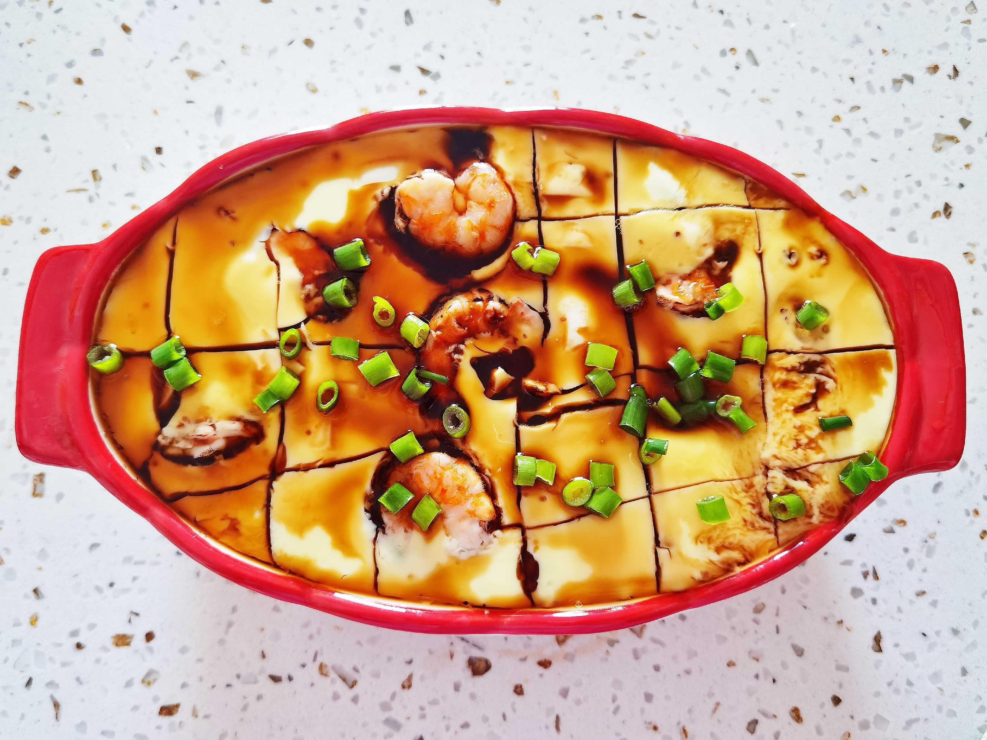 不用蓋保鮮膜的蝦仁豆腐雞蛋糕，Q彈嫩滑超鮮美的做法-咸鮮味蒸菜譜