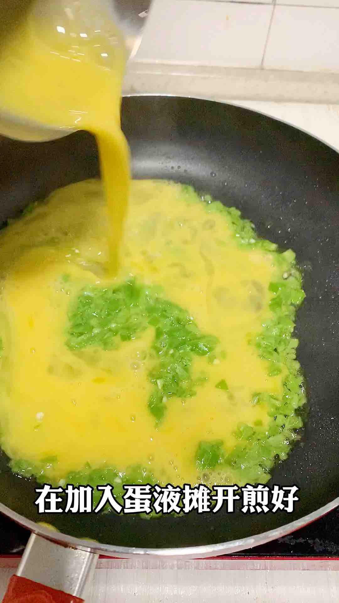 肉松菜椒蛋餅，簡單易做孩子喜歡的做法-家常味煎菜譜