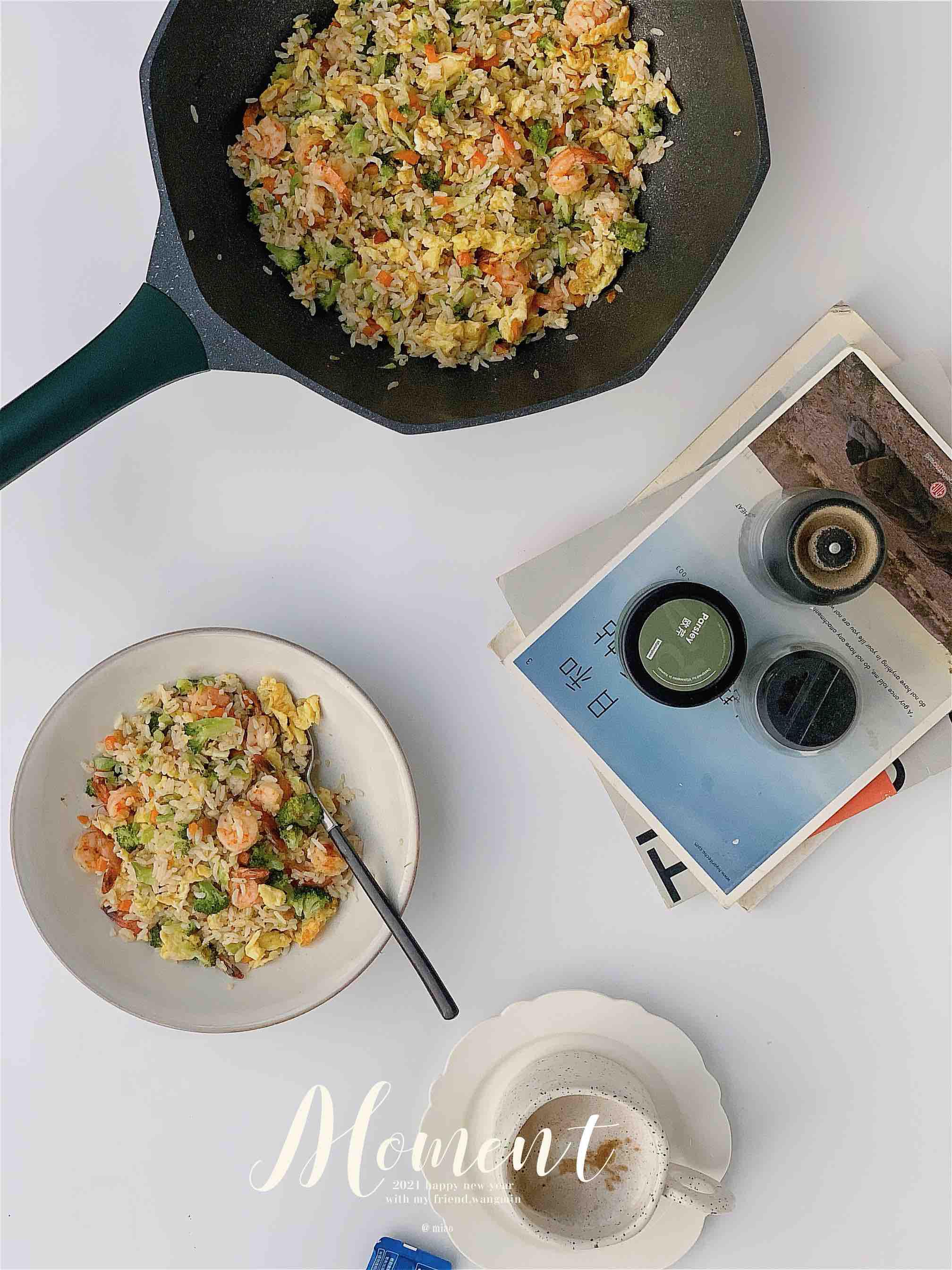 西蘭花蝦仁炒飯的做法-咸鮮味炒菜譜