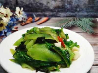 家常菜“清炒萵筍葉”的做法-家常味炒菜譜