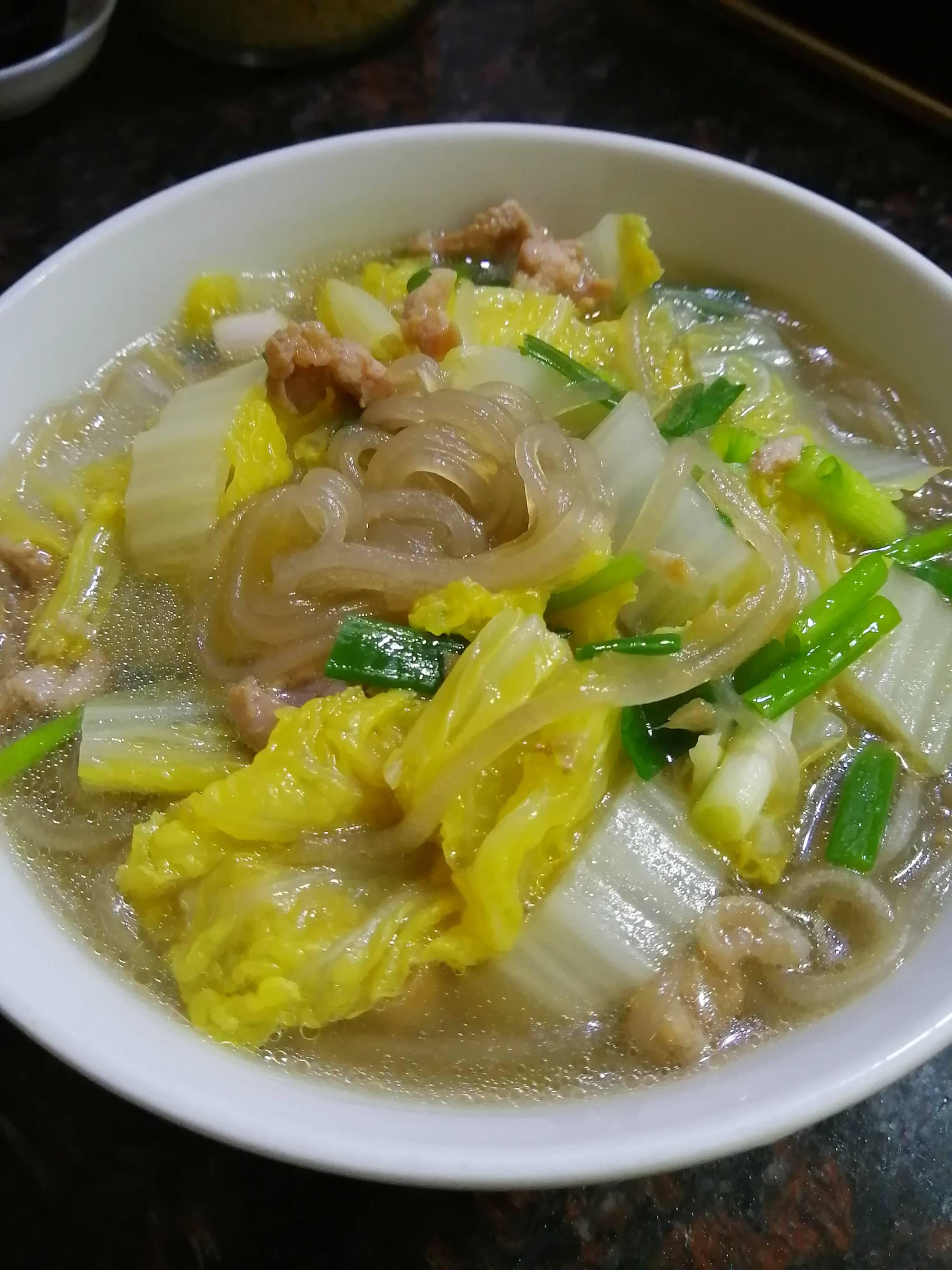 肉丁白菜燉粉條的做法-家常味燉菜譜