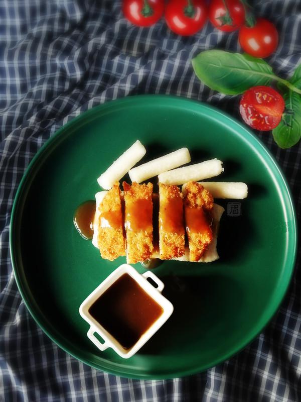 上海經典小吃豬排年糕的做法-酸甜味炸菜譜