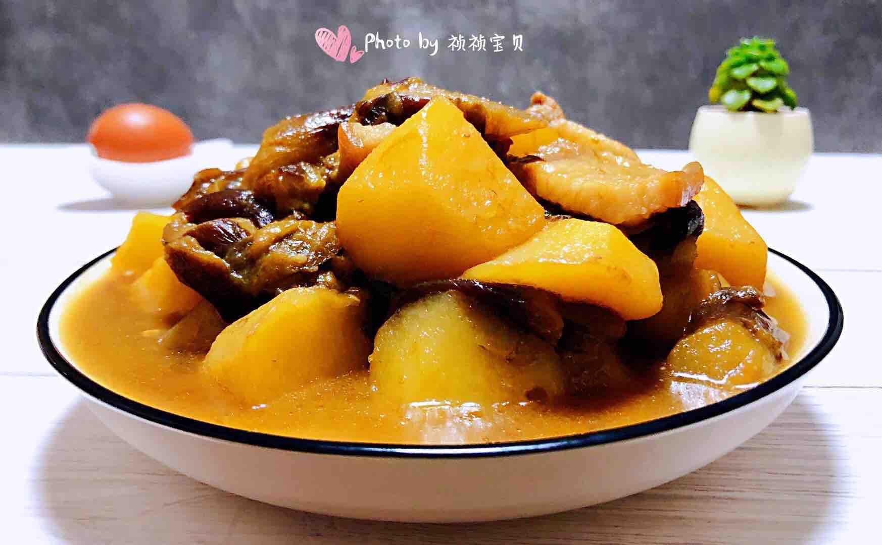 土豆茄子燉五花肉的做法-咸鮮味燉菜譜