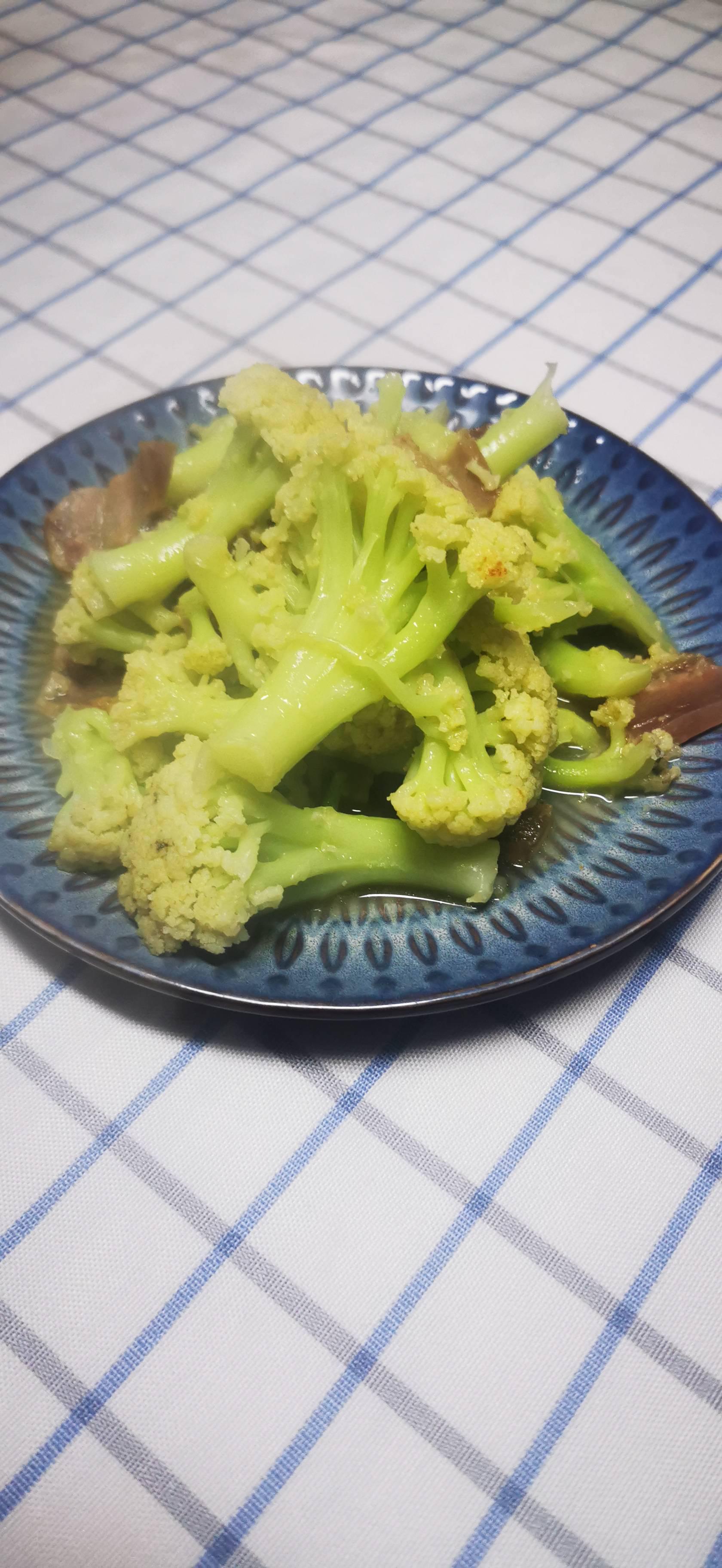 咸肉炒花菜的做法-咸鮮味燒菜譜