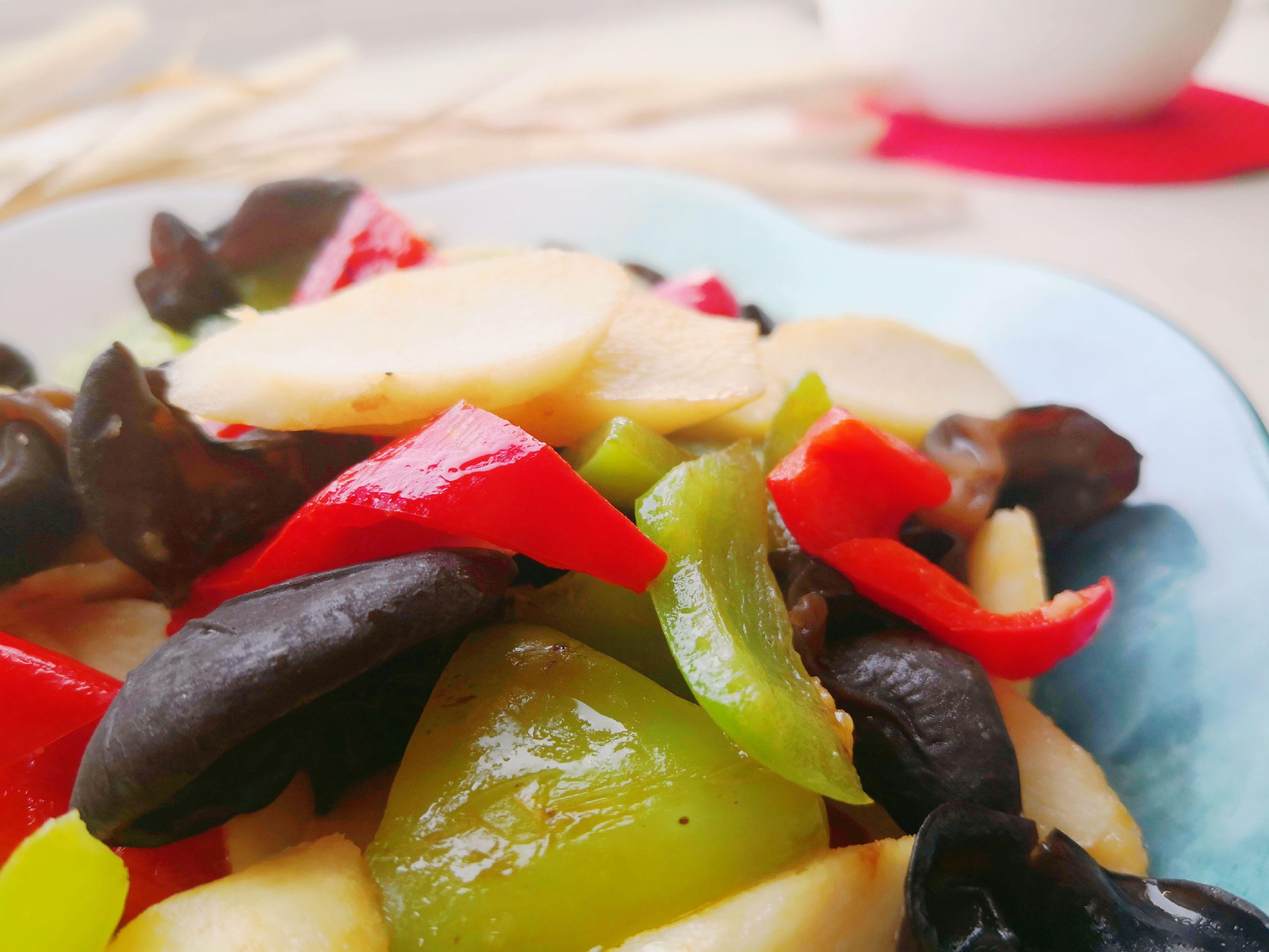 清脆爽口解油膩  山藥炒木耳的做法-家常味炒菜譜