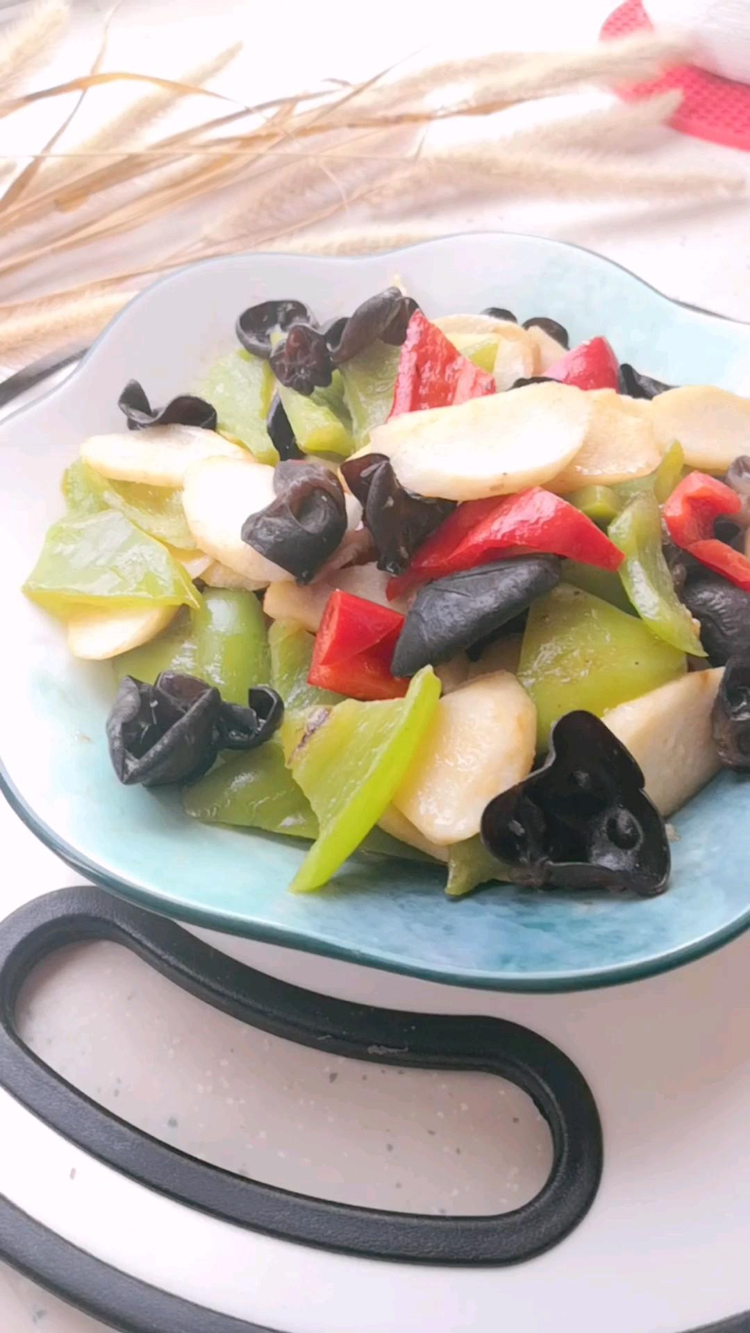 清脆爽口解油膩  山藥炒木耳的做法-家常味炒菜譜