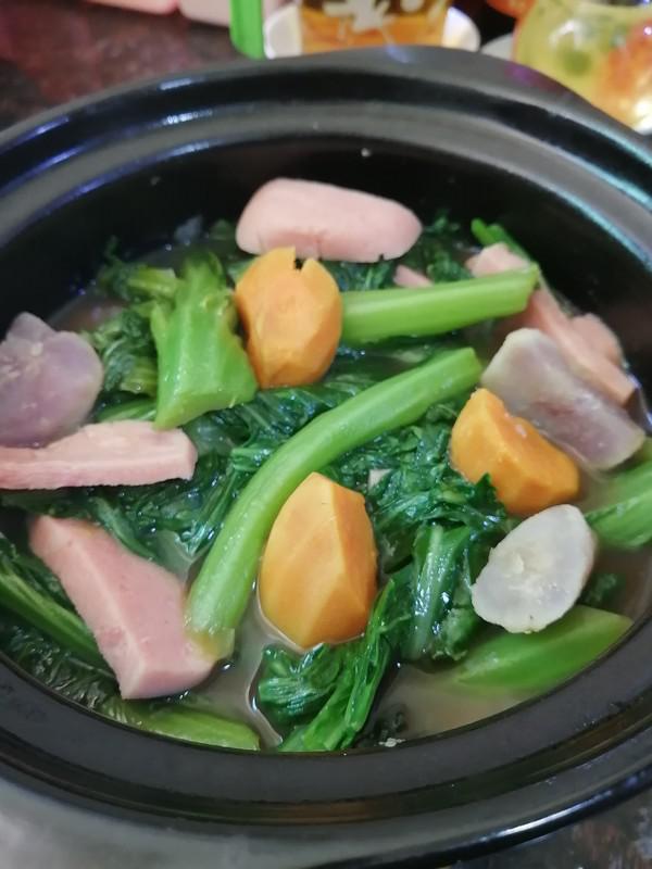 家鄉的味道~~午餐肉番薯芥菜煲的做法-家常味煮菜譜