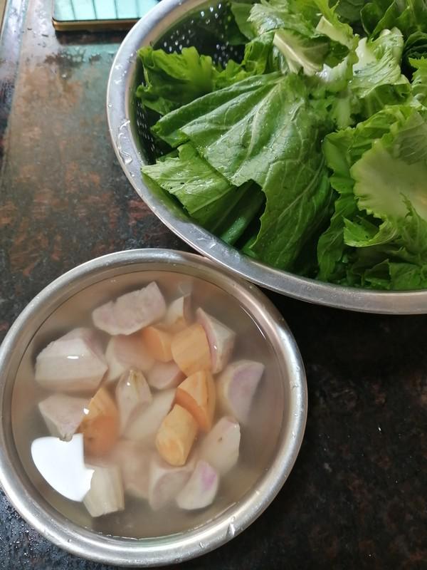 家鄉的味道~~午餐肉番薯芥菜煲的做法-家常味煮菜譜