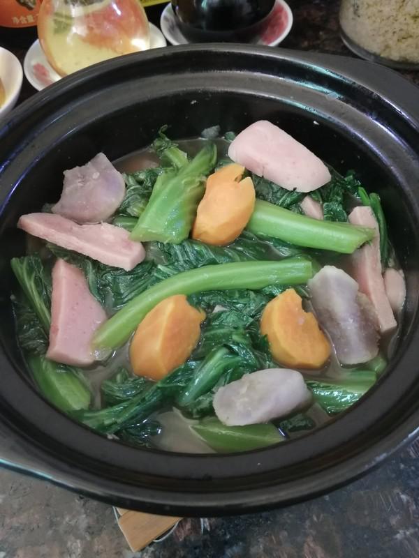 家鄉的味道~~午餐肉番薯芥菜煲的做法-家常味煮菜譜
