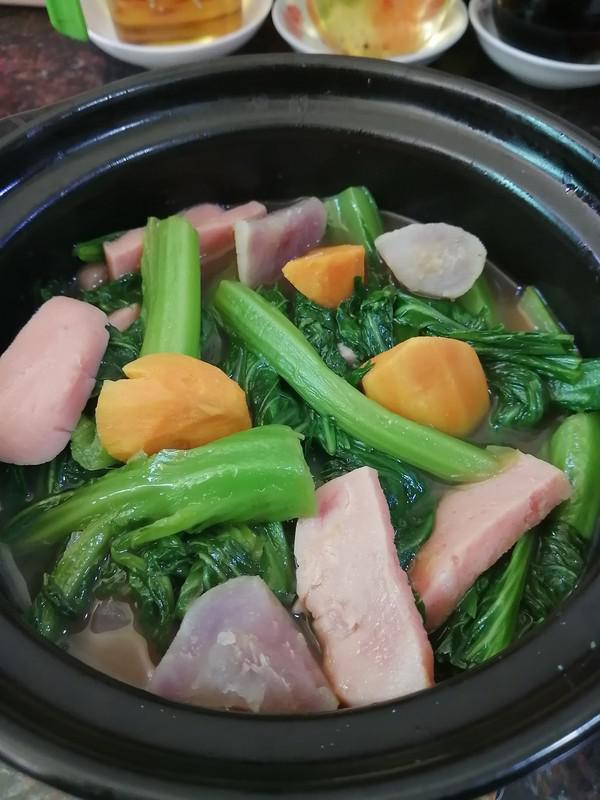 家鄉的味道~~午餐肉番薯芥菜煲的做法-家常味煮菜譜
