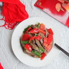 紅紅火火青紅椒小炒牛肉的做法-咸鮮味炒菜譜