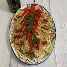 #年味食足#鞭炮牛肉金針菇的做法-香辣味蒸菜譜