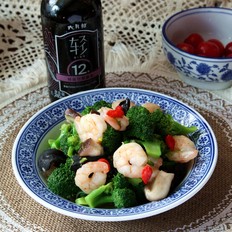 香菇西藍(lán)花炒蝦仁的做法-家常味炒菜譜