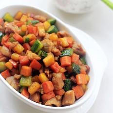 胡蘿卜黃瓜炒肉丁的做法-家常味炒菜譜