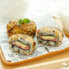 午餐肉芝士飯團(tuán)【寶寶輔食】的做法-咸鮮味煎菜譜