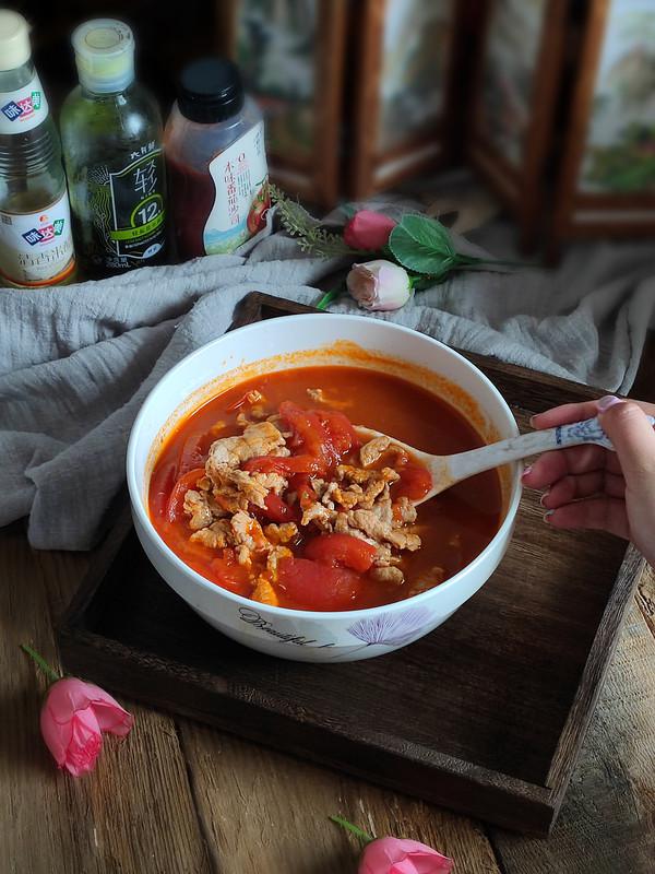 番茄水煮肉片的做法-咸鮮味煮菜譜